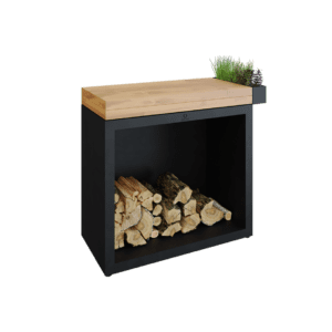 OFYR Butcher Block Storage 90 Black Teakholz