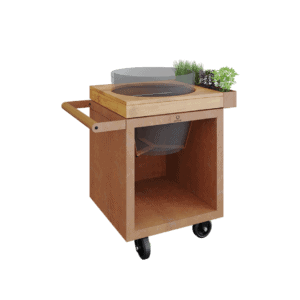 OFYR Kamado Table Corten 65 PRO Teakholz BGE